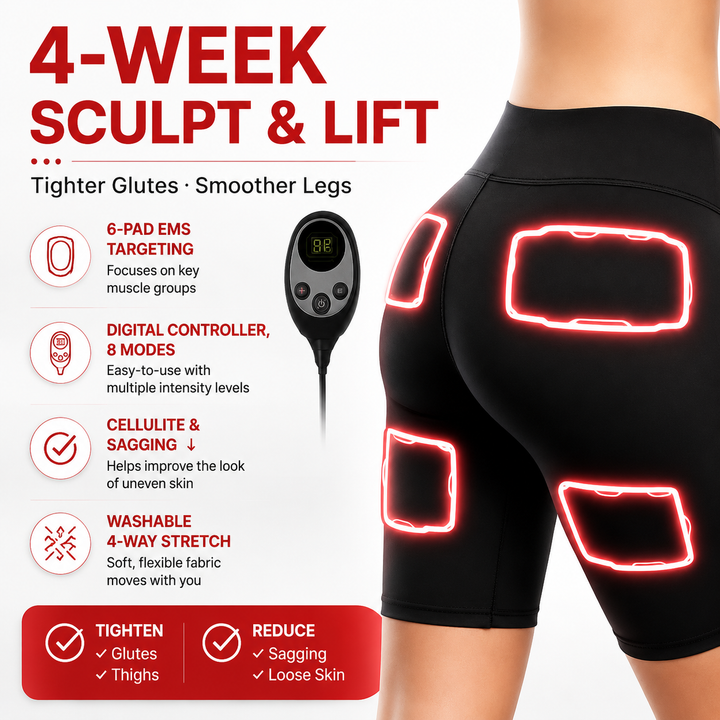 Premium EMS Muscle Stimulation Massage Pants Wearable Microcurrent Shorts 6 Modes USB Rechargeable Washable Lower Body Relaxation Therapy Leg Support Shorts