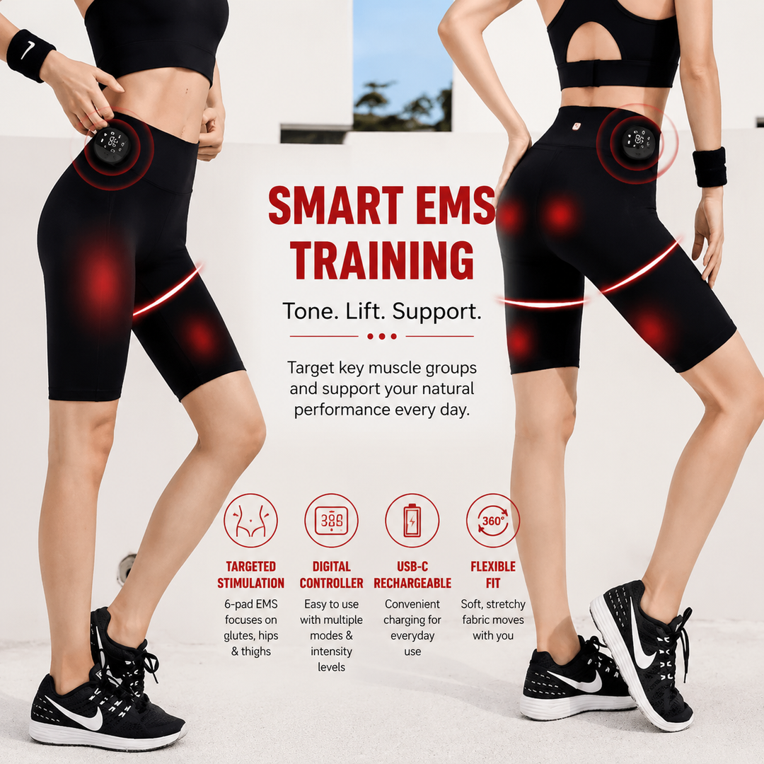 Premium EMS Muscle Stimulation Massage Pants Wearable Microcurrent Shorts 6 Modes USB Rechargeable Washable Lower Body Relaxation Therapy Leg Support Shorts