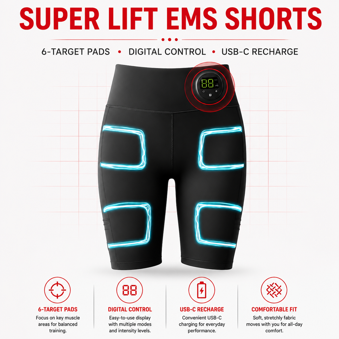 Premium EMS Muscle Stimulation Massage Pants Wearable Microcurrent Shorts 6 Modes USB Rechargeable Washable Lower Body Relaxation Therapy Leg Support Shorts