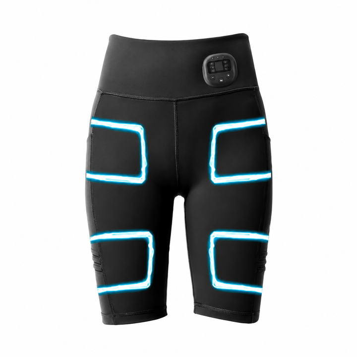 Premium EMS Muscle Stimulation Massage Pants Wearable Microcurrent Shorts 6 Modes USB Rechargeable Washable Lower Body Relaxation Therapy Leg Support Shorts