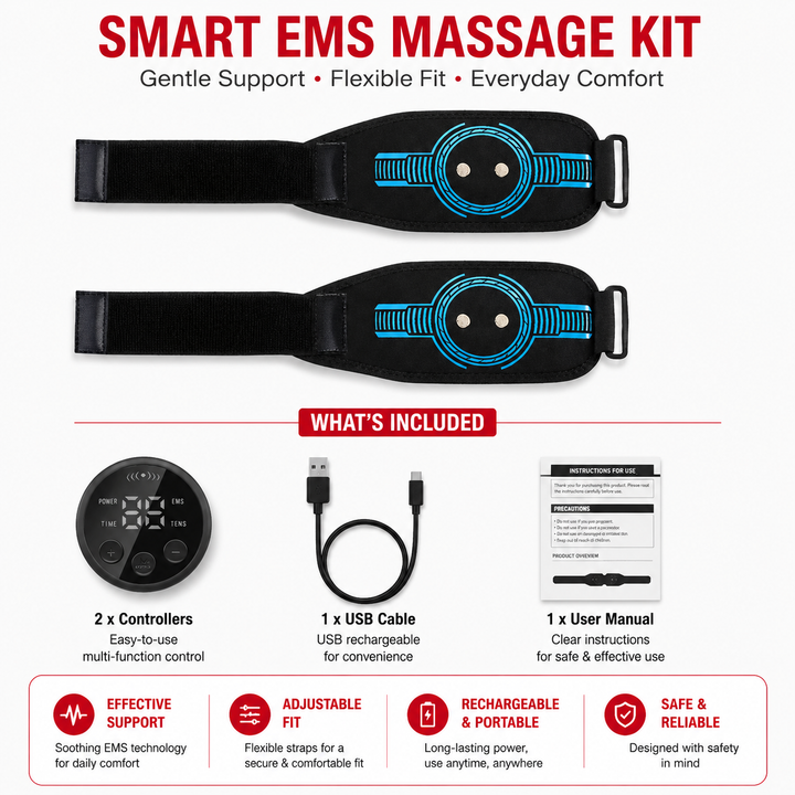 Premium EMS Training Belt Muscle Stimulator Adjustable Abs Arms Legs USB Rechargeable 10 Modes 39 Levels LCD Display Gym Fitness Daily Use Support Device