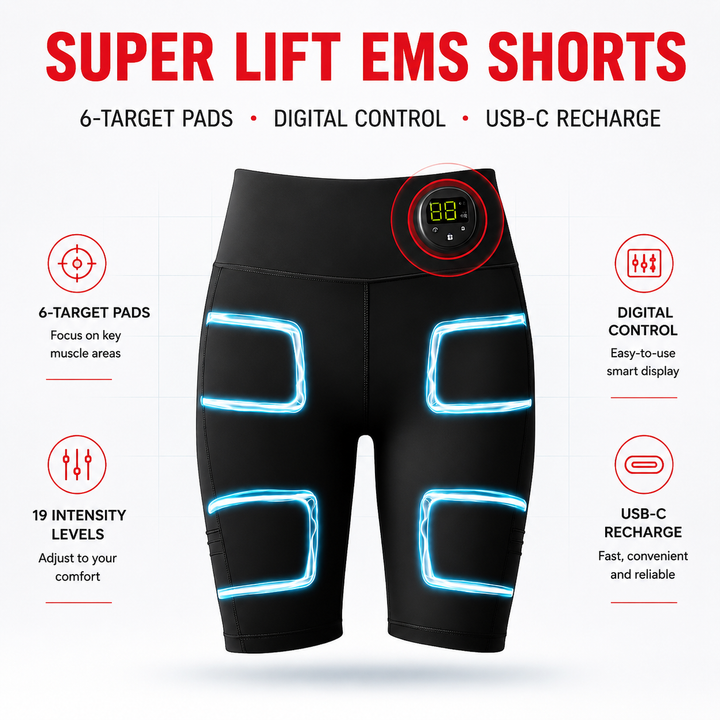 Premium EMS Training Shorts Muscle Stimulator Wearable Fitness Pants USB Rechargeable 6 Modes Adjustable Intensity Lower Body Workout EMS Suit