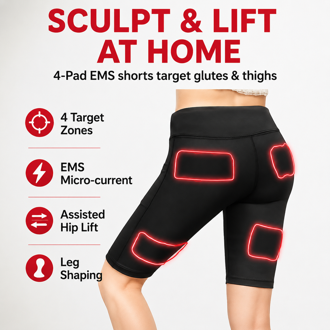 Premium EMS Training Shorts Muscle Stimulator Wearable Fitness Pants USB Rechargeable 6 Modes Adjustable Intensity Lower Body Workout EMS Suit
