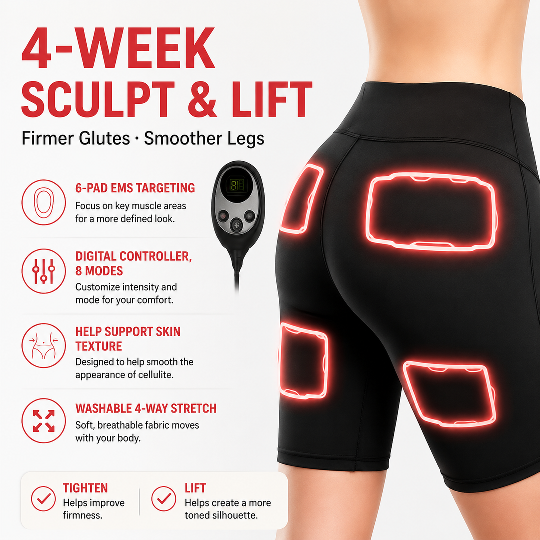 Premium EMS Training Shorts Muscle Stimulator Wearable Fitness Pants USB Rechargeable 6 Modes Adjustable Intensity Lower Body Workout EMS Suit