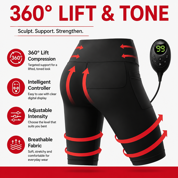 Premium EMS Training Shorts Muscle Stimulator Wearable Fitness Pants USB Rechargeable 6 Modes Adjustable Intensity Lower Body Workout EMS Suit