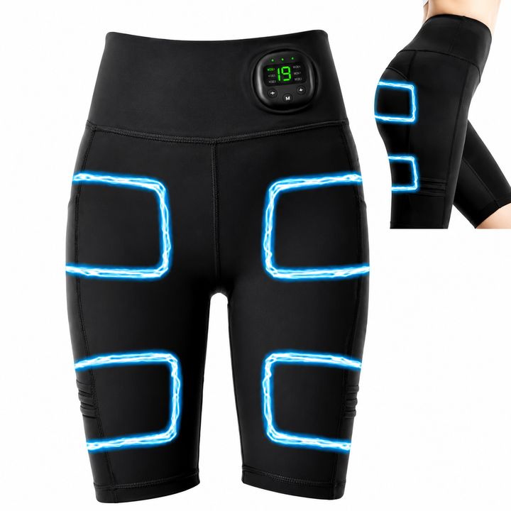 Premium EMS Training Shorts Muscle Stimulator Wearable Fitness Pants USB Rechargeable 6 Modes Adjustable Intensity Lower Body Workout EMS Suit