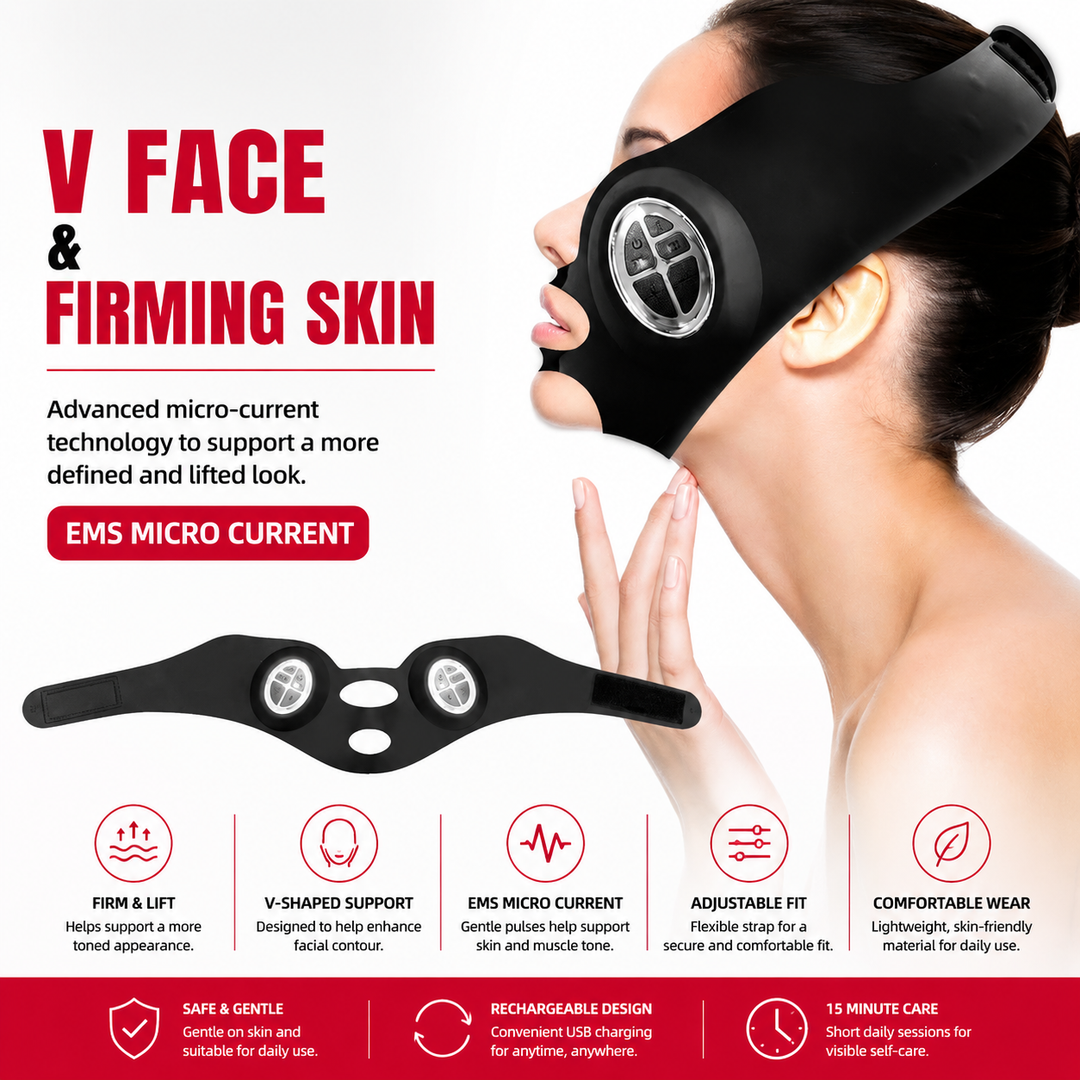 Premium EMS V Shape Facial Massager V Line Face Lifting Device Double Chin Reducer Jaw Cheek Contouring Slimming Beauty Belt USB Rechargeable