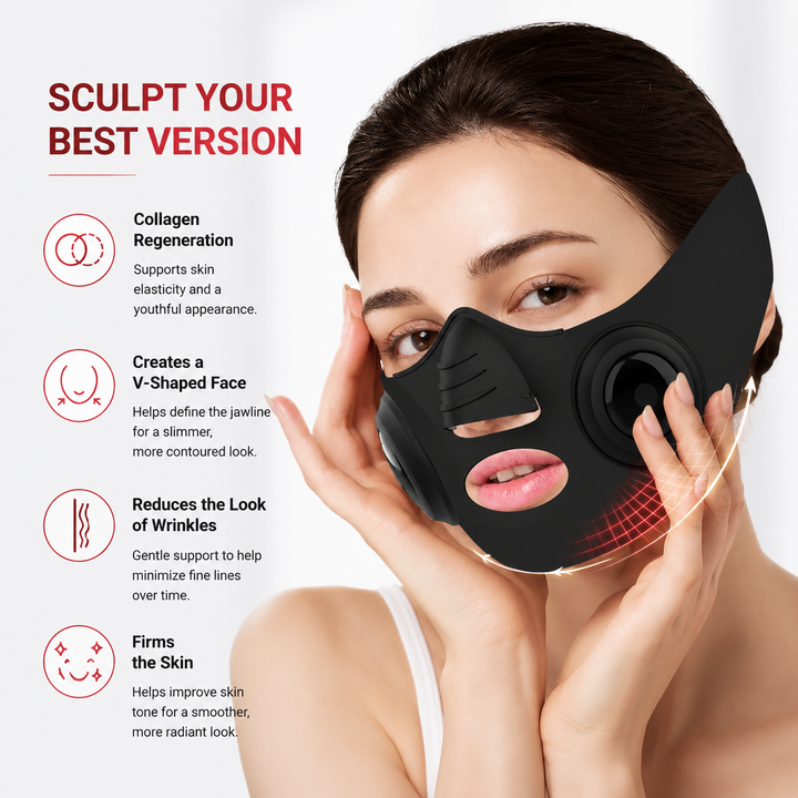 Premium EMS V Shape Facial Massager V Line Face Lifting Device Double Chin Reducer Jaw Cheek Contouring Slimming Beauty Belt USB Rechargeable