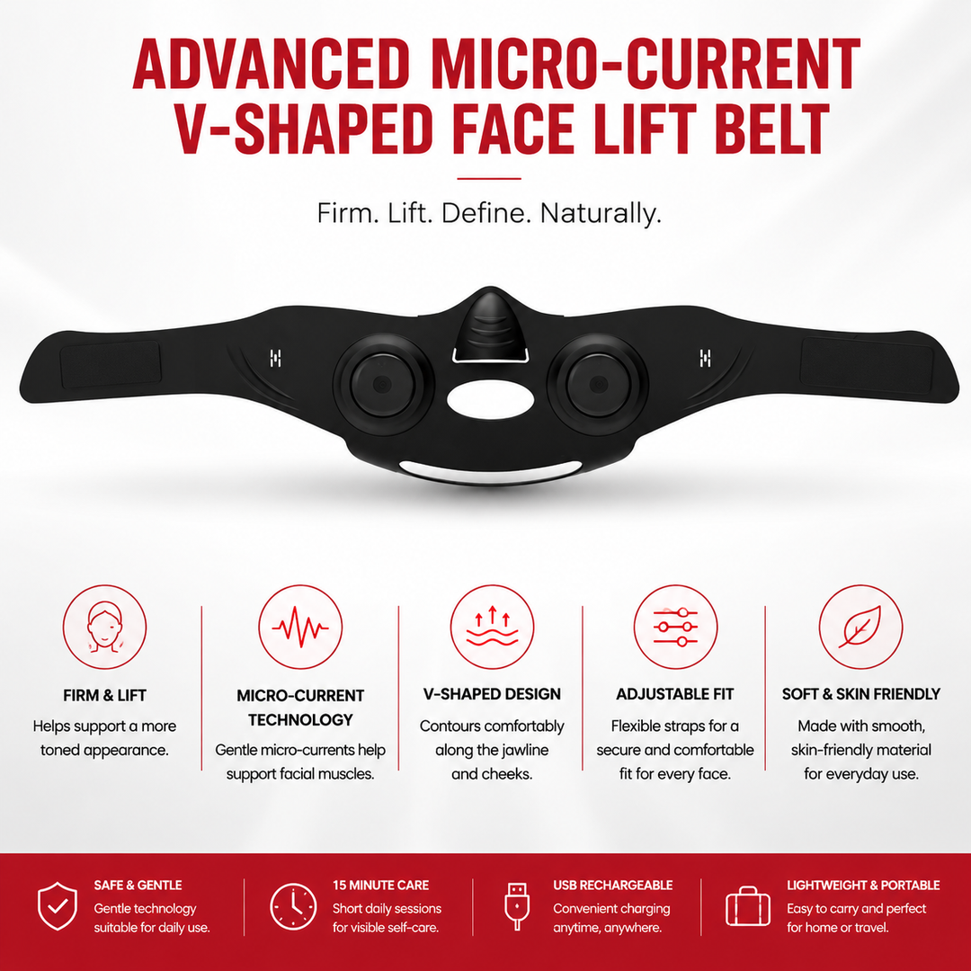 Premium EMS V Shape Facial Massager V Line Face Lifting Device Double Chin Reducer Jaw Cheek Contouring Slimming Beauty Belt USB Rechargeable