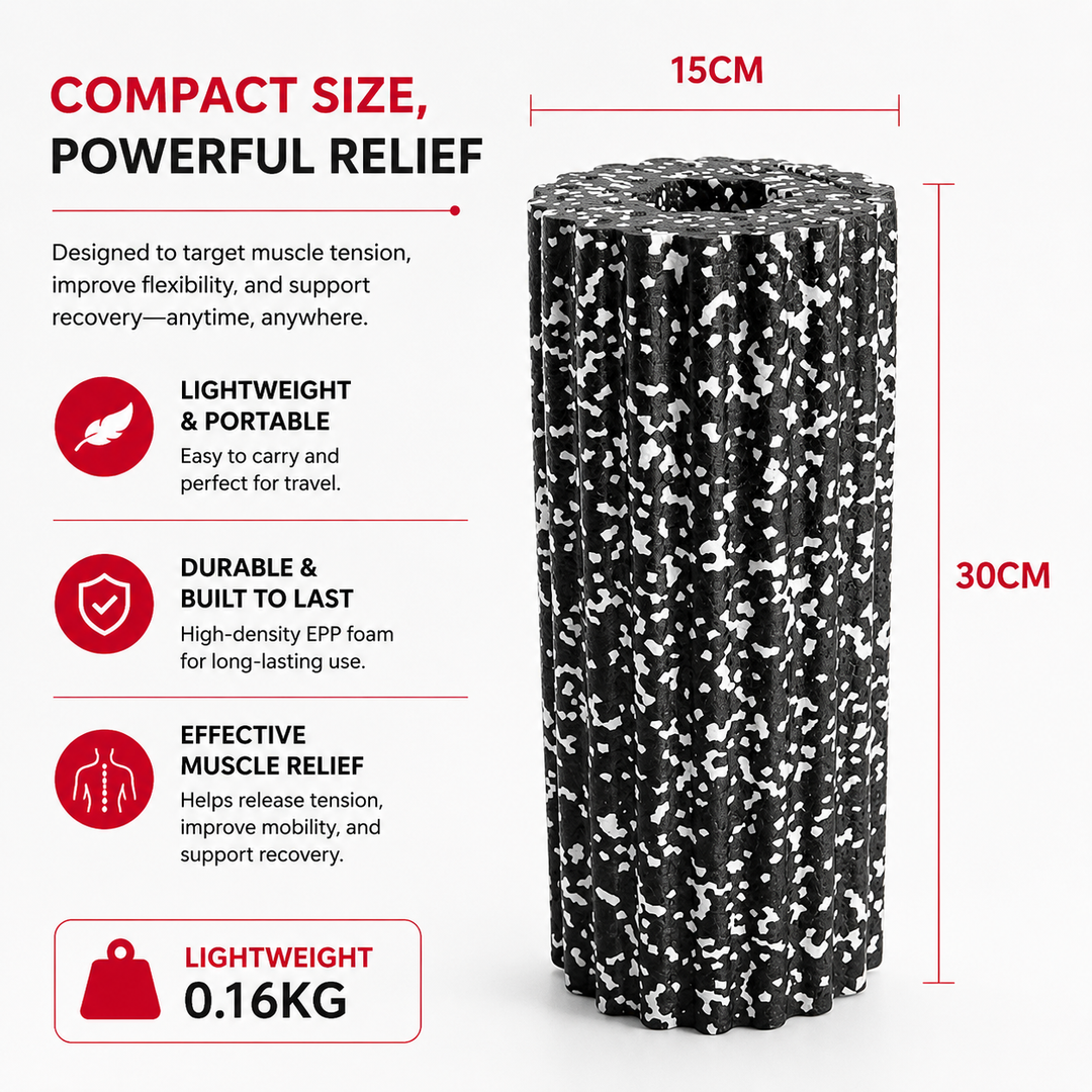 Premium EPP Foam Roller High Density Hollow Exercise Roller 30×15cm Plum Shape Yoga Column Stretching Fitness Roller Home Gym Portable Recovery Tool