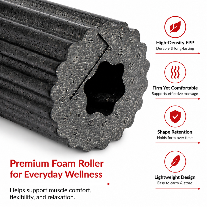 Premium EPP Foam Roller High Density Hollow Exercise Roller 30×15cm Plum Shape Yoga Column Stretching Fitness Roller Home Gym Portable Recovery Tool