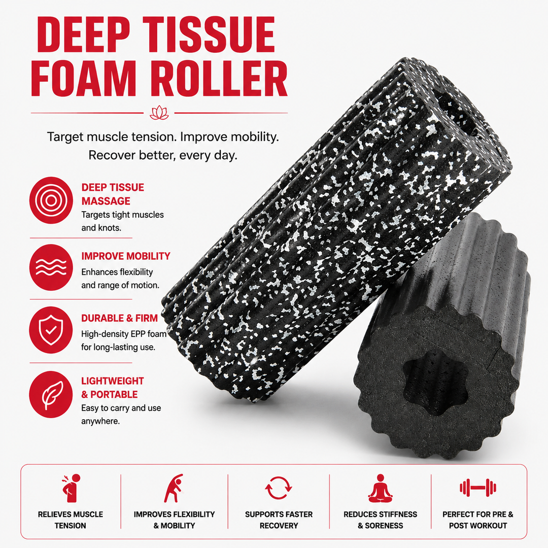 Premium EPP Foam Roller High Density Hollow Exercise Roller 30×15cm Plum Shape Yoga Column Stretching Fitness Roller Home Gym Portable Recovery Tool