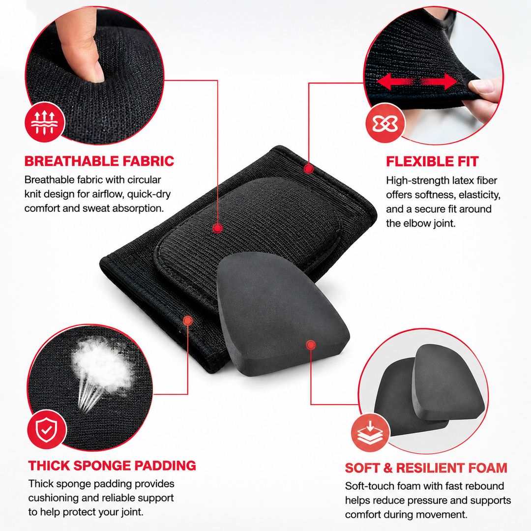 Premium Elastic Elbow Brace Compression Arm Sleeve Breathable Sports Support Adjustable Fitness Protection Tennis Gym Running Injury Support 1PC
