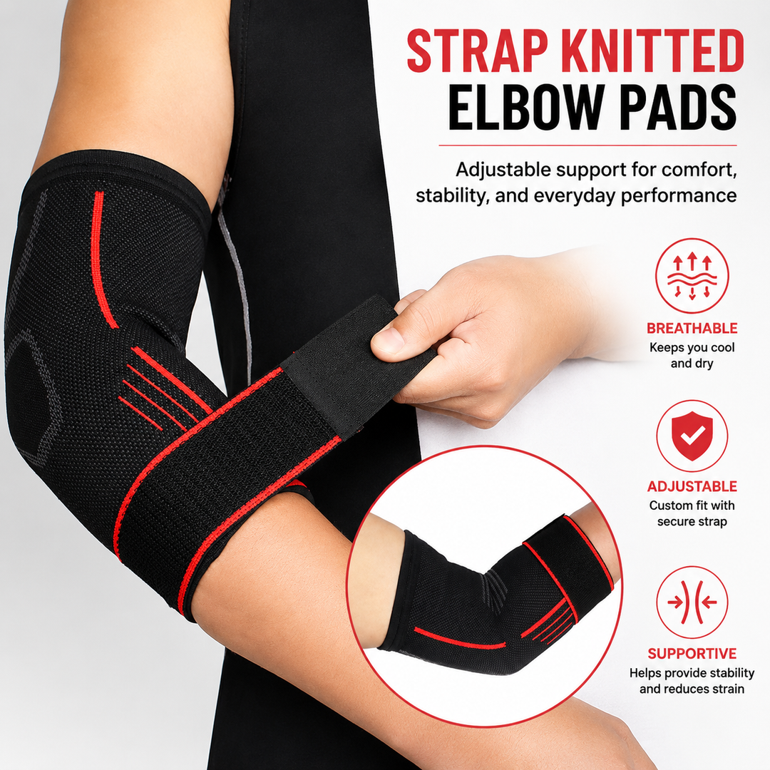 Premium Elastic Elbow Brace Compression Arm Sleeve Breathable Sports Support Adjustable Fitness Protection Tennis Gym Running Injury Support 1PC