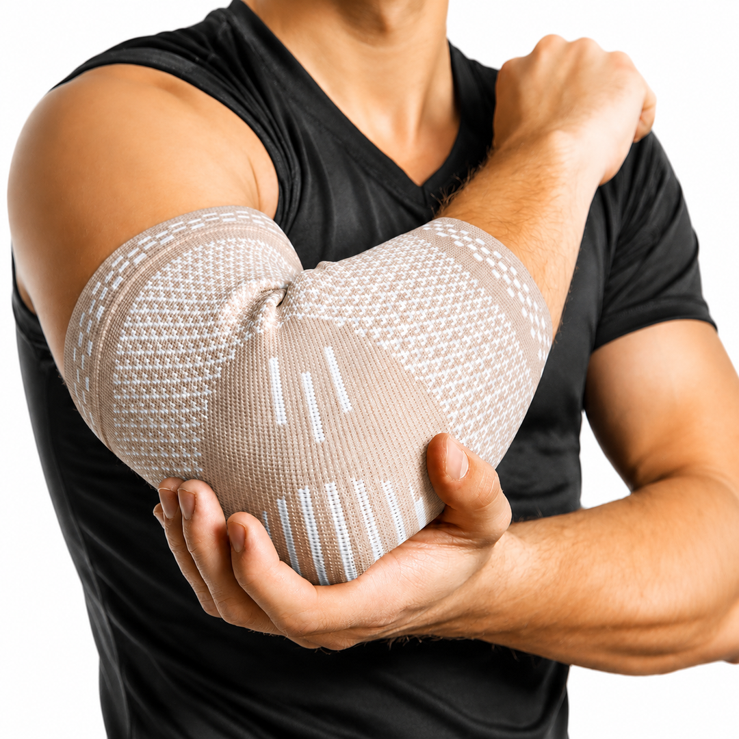 Premium Elastic Elbow Brace Compression Arm Sleeve Breathable Sports Support Adjustable Fitness Protection Tennis Gym Running Injury Support 1PC