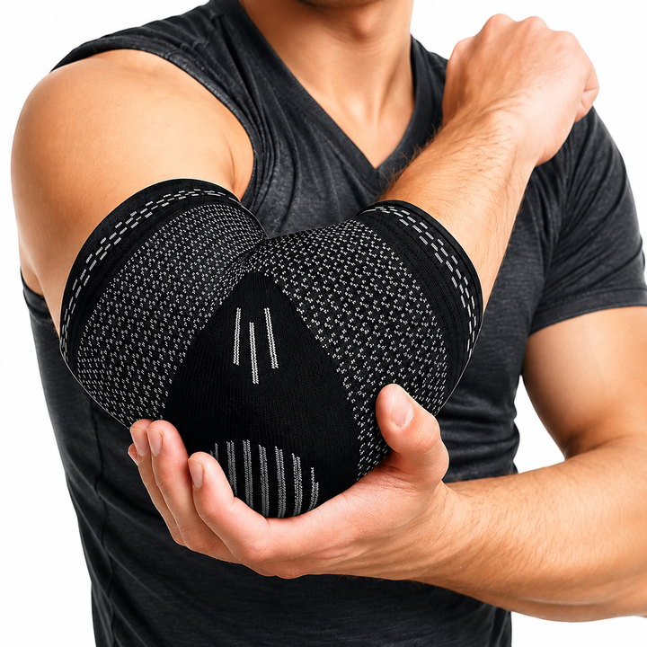 Premium Elastic Elbow Brace Compression Arm Sleeve Breathable Sports Support Adjustable Fitness Protection Tennis Gym Running Injury Support 1PC