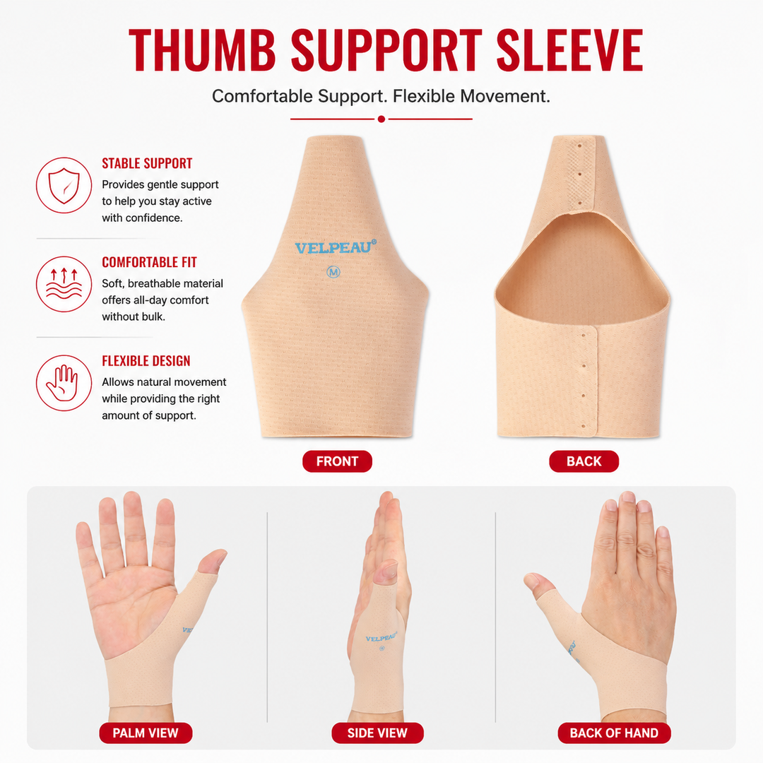 Premium Elastic Thumb Support Brace Compression Sleeve 2PCS Splashproof Wrist Thumb Stabilizer Arthritis Tendonitis Pain Relief Support Left Right Hand