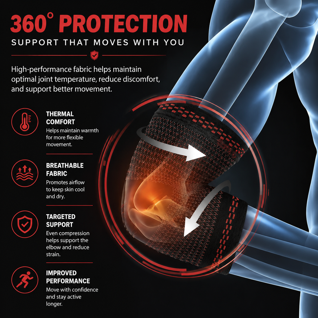 Premium Elbow Brace Compression Support Sleeve Adjustable Breathable Elastic Arm Support Gym Sports Pain Relief Elbow Protector 1PC