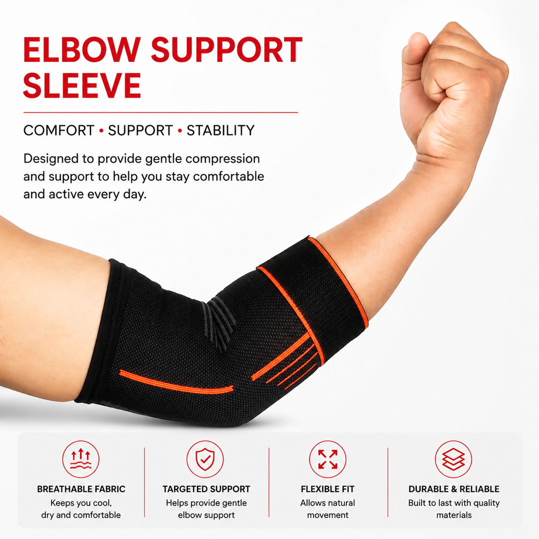 Premium Elbow Brace Compression Support Sleeve Adjustable Breathable Elastic Arm Support Gym Sports Pain Relief Elbow Protector 1PC