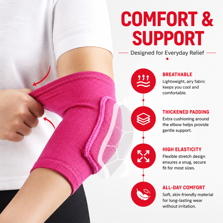 Premium Elbow Brace Compression Support Sleeve Adjustable Breathable Elastic Arm Support Gym Sports Pain Relief Elbow Protector 1PC