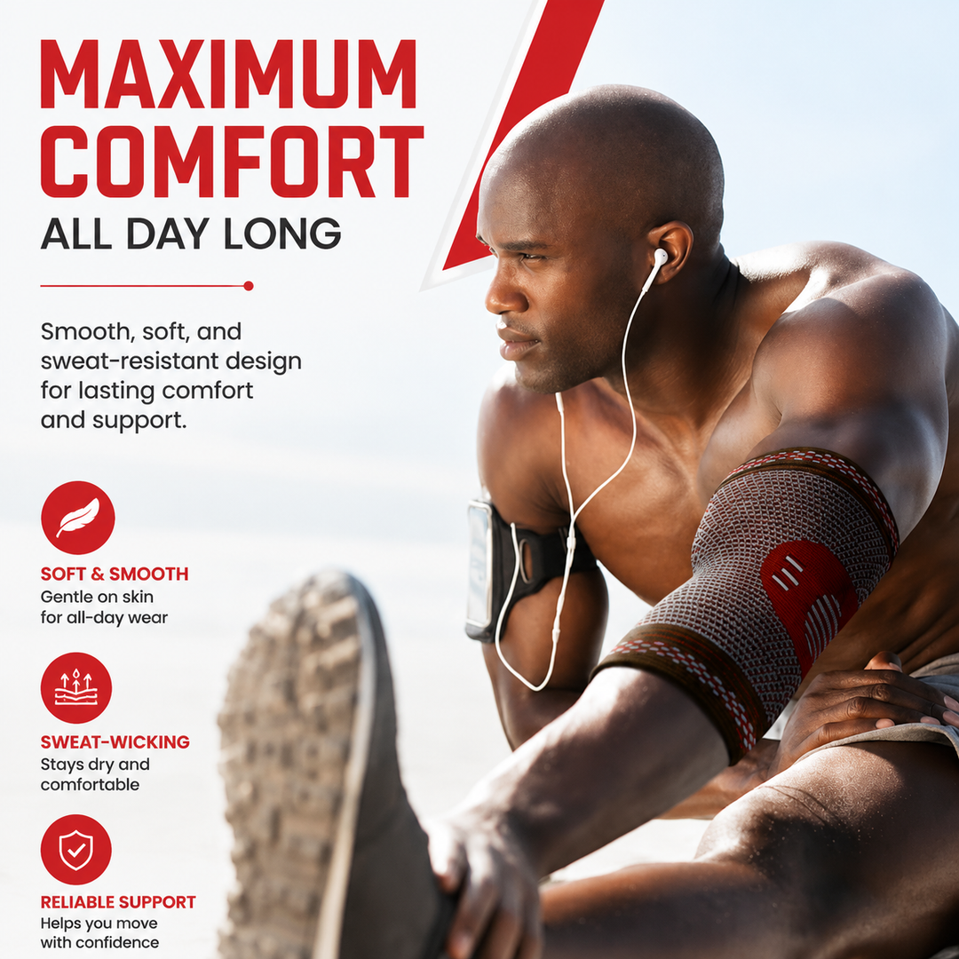 Premium Elbow Brace Compression Support Sleeve Adjustable Breathable Elastic Arm Support Gym Sports Pain Relief Elbow Protector 1PC