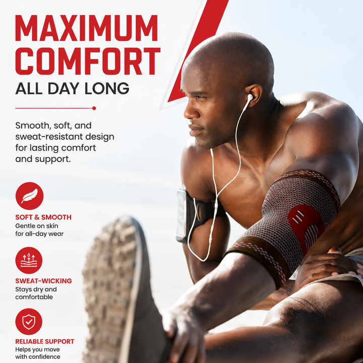 Premium Elbow Brace Compression Support Sleeve Adjustable Breathable Elastic Arm Support Gym Sports Pain Relief Elbow Protector 1PC