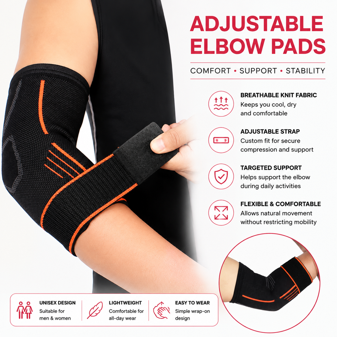 Premium Elbow Brace Compression Support Sleeve Adjustable Breathable Elastic Arm Support Gym Sports Pain Relief Elbow Protector 1PC