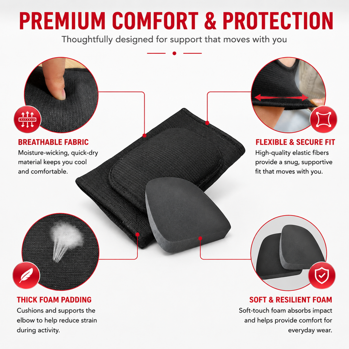 Premium Elbow Brace Compression Support Sleeve Adjustable Breathable Elastic Arm Support Gym Sports Pain Relief Elbow Protector 1PC