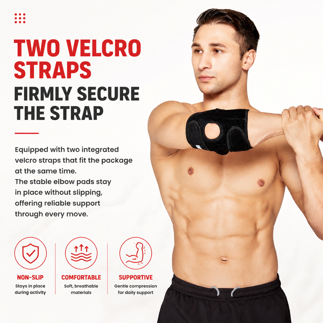 Premium Elbow Support Sleeve Adjustable Compression Arm Sleeve Breathable Sports Elbow Brace Basketball Football Gym Training Pain Relief Support