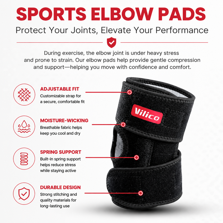 Premium Elbow Support Sleeve Adjustable Compression Arm Sleeve Breathable Sports Elbow Brace Basketball Football Gym Training Pain Relief Support