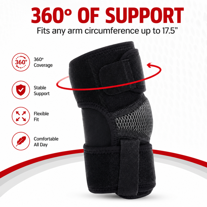 Premium Elbow Support Sleeve Adjustable Compression Arm Sleeve Breathable Sports Elbow Brace Basketball Football Gym Training Pain Relief Support