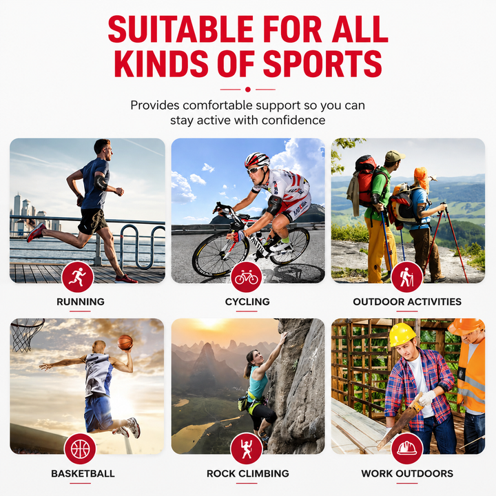 Premium Elbow Support Sleeve Adjustable Compression Arm Sleeve Breathable Sports Elbow Brace Basketball Football Gym Training Pain Relief Support