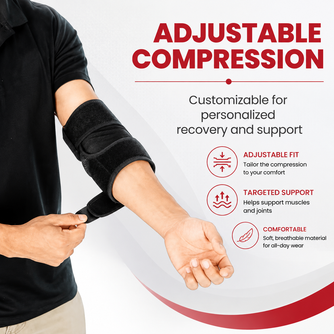 Premium Elbow Support Sleeve Adjustable Compression Arm Sleeve Breathable Sports Elbow Brace Basketball Football Gym Training Pain Relief Support