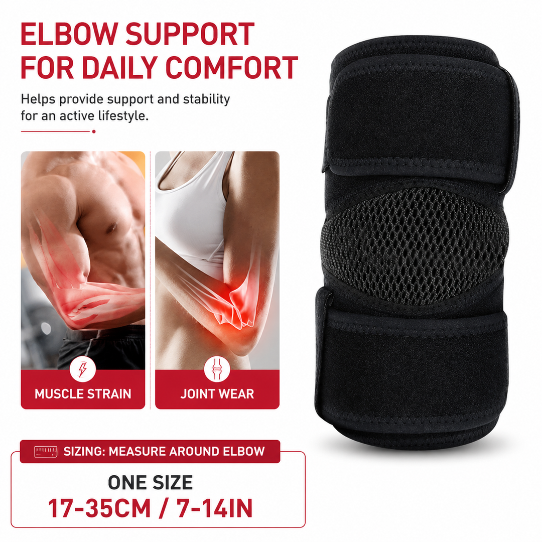 Premium Elbow Support Sleeve Adjustable Compression Arm Sleeve Breathable Sports Elbow Brace Basketball Football Gym Training Pain Relief Support