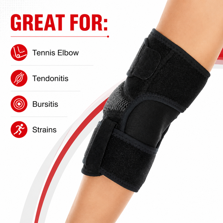 Premium Elbow Support Sleeve Breathable Compression Arm Protector Adjustable Sports Support Pad Basketball Football Tennis Gym Injury Protection