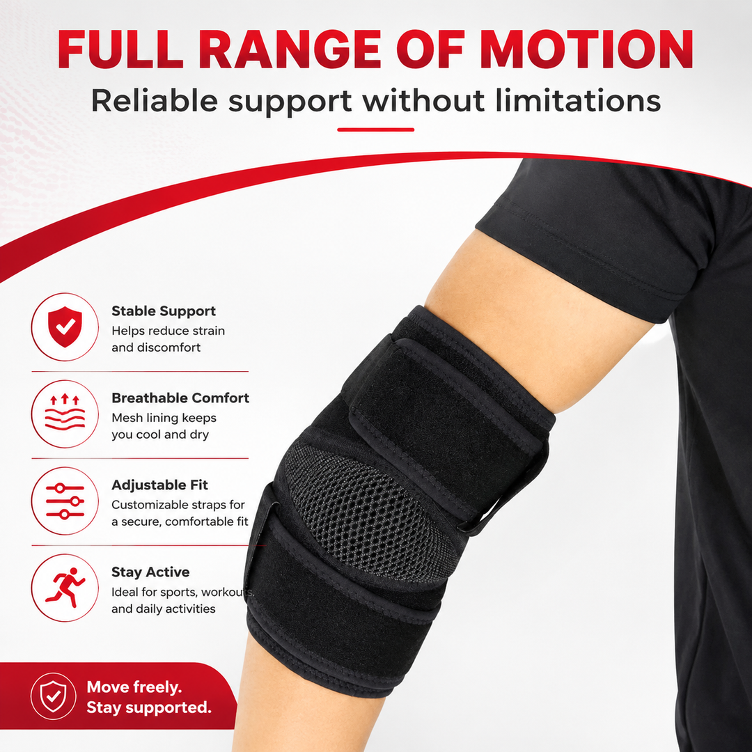 Premium Elbow Support Sleeve Breathable Compression Arm Protector Adjustable Sports Support Pad Basketball Football Tennis Gym Injury Protection