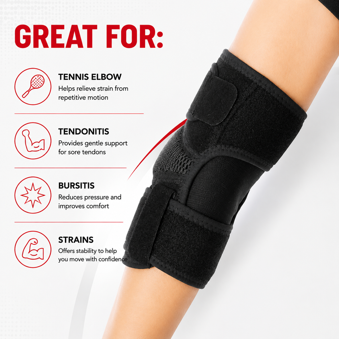 Premium Elbow Support Sleeve Breathable Compression Arm Protector Adjustable Sports Support Pad Basketball Football Tennis Gym Injury Protection