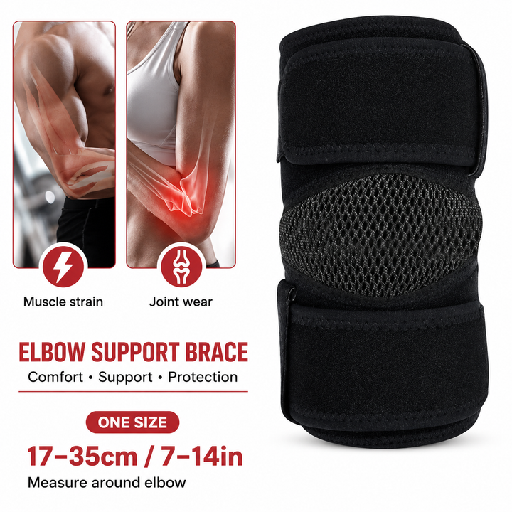 Premium Elbow Support Sleeve Breathable Compression Arm Protector Adjustable Sports Support Pad Basketball Football Tennis Gym Injury Protection