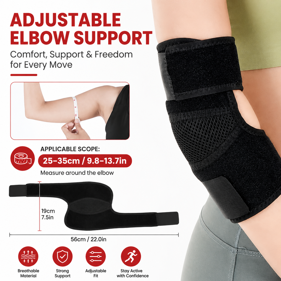Premium Elbow Support Sleeve Breathable Compression Arm Protector Adjustable Sports Support Pad Basketball Football Tennis Gym Injury Protection