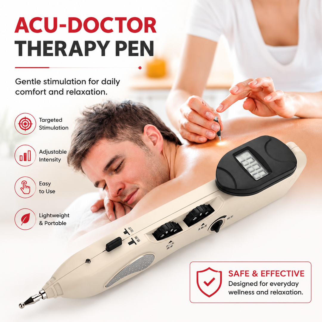 Premium Electric Acupuncture Pen Needle Free Meridian Therapy Pain Relief Device LCD Display 10 Intensity Levels Rechargeable Acupressure Massager with 3 Tips