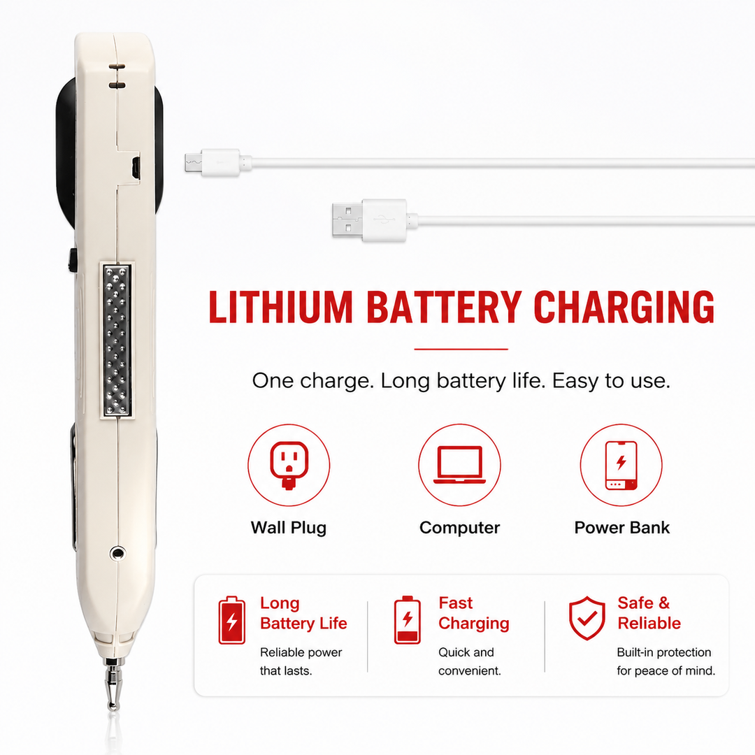 Premium Electric Acupuncture Pen Needle Free Meridian Therapy Pain Relief Device LCD Display 10 Intensity Levels Rechargeable Acupressure Massager with 3 Tips