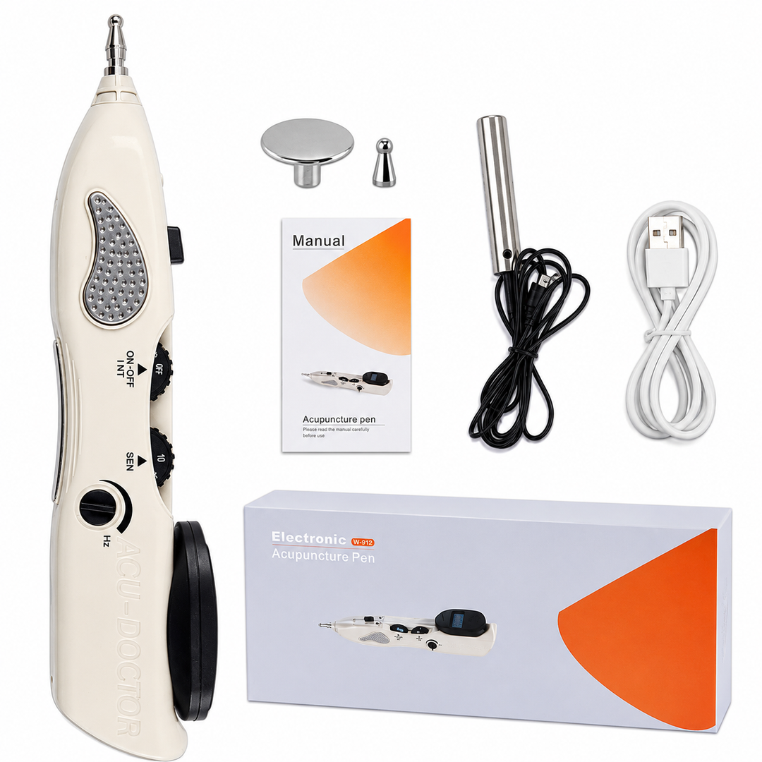 Premium Electric Acupuncture Pen Needle Free Meridian Therapy Pain Relief Device LCD Display 10 Intensity Levels Rechargeable Acupressure Massager with 3 Tips