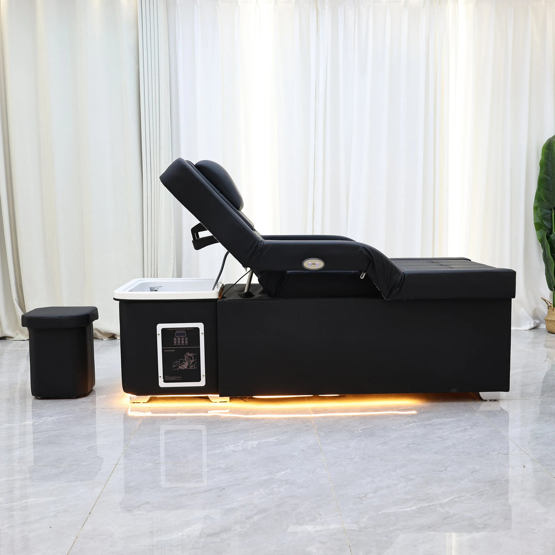 Premium Electric Adjustable Shampoo Bed Salon SPA Massage Table Hair Washing Basin Foot Bath Electric Lift Professional Salon Furniture