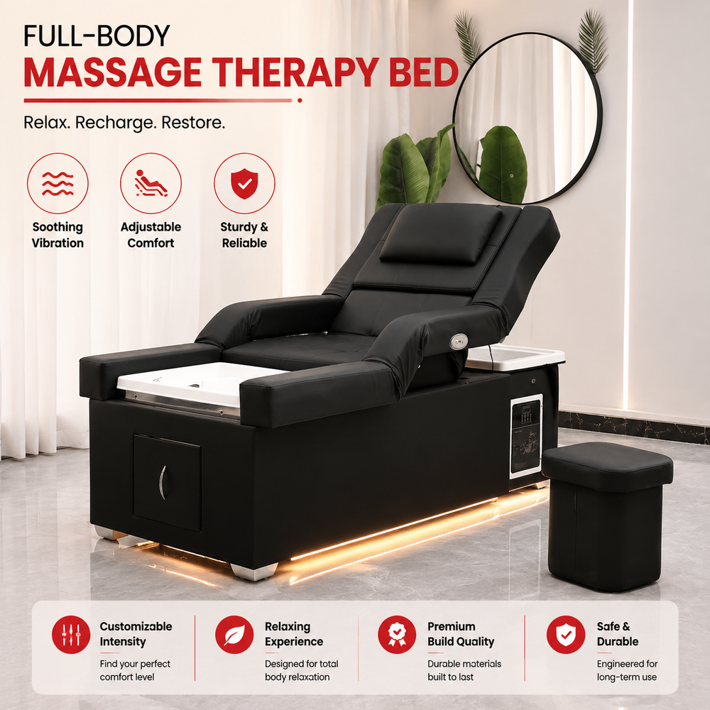 Premium Electric Adjustable Shampoo Bed Salon SPA Massage Table Hair Washing Basin Foot Bath Electric Lift Professional Salon Furniture