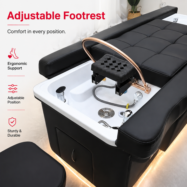 Premium Electric Adjustable Shampoo Bed Salon SPA Massage Table Hair Washing Basin Foot Bath Electric Lift Professional Salon Furniture