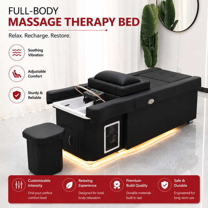 Premium Electric Adjustable Shampoo Bed Salon SPA Massage Table Hair Washing Basin Foot Bath Electric Lift Professional Salon Furniture