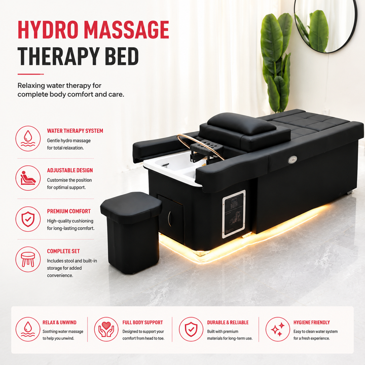 Premium Electric Adjustable Shampoo Bed Salon SPA Massage Table Hair Washing Basin Foot Bath Electric Lift Professional Salon Furniture