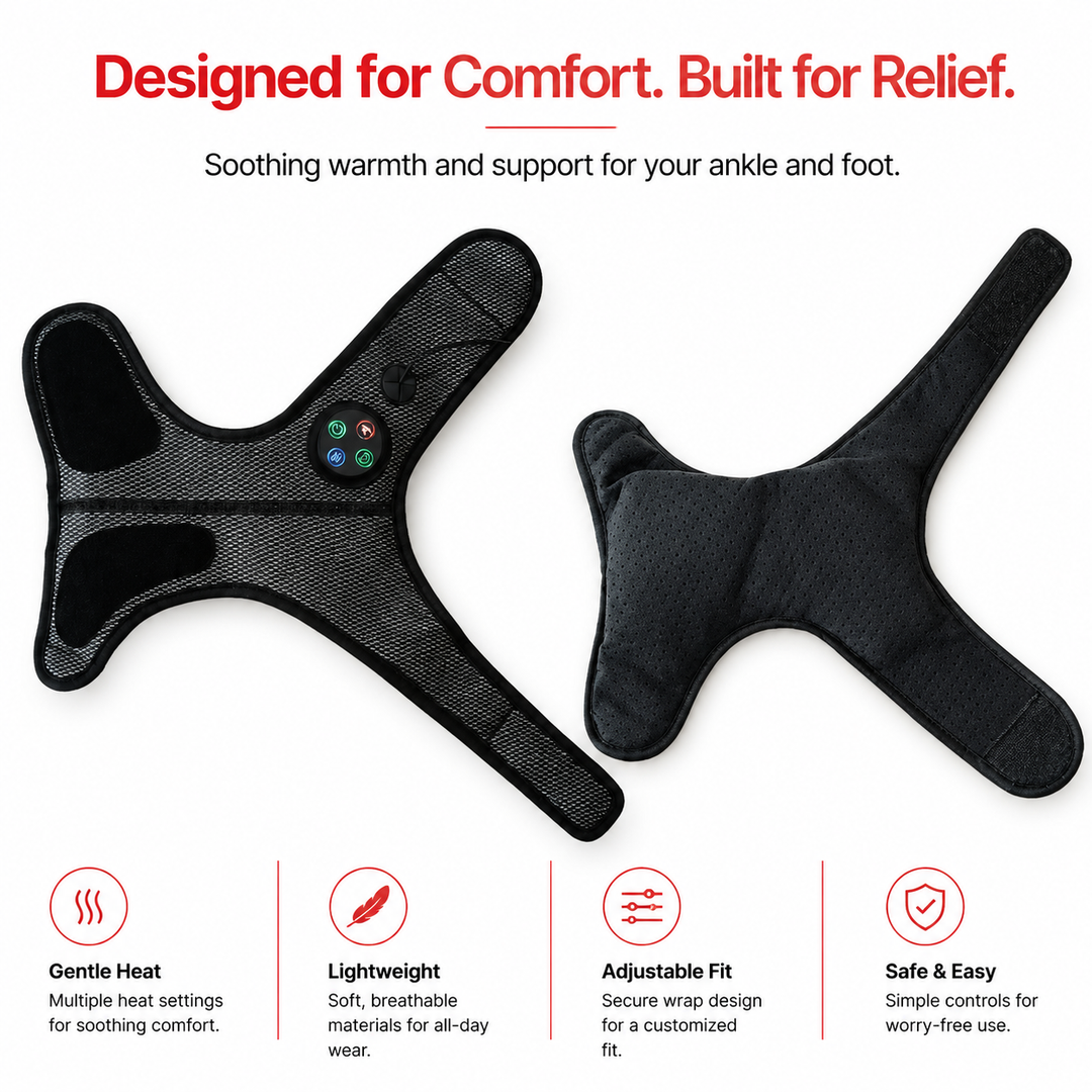 Premium Electric Ankle Foot Massager Air Compression Stimulation Adjustable Intensity USB Rechargeable Portable Foot Ankle Relaxation Device