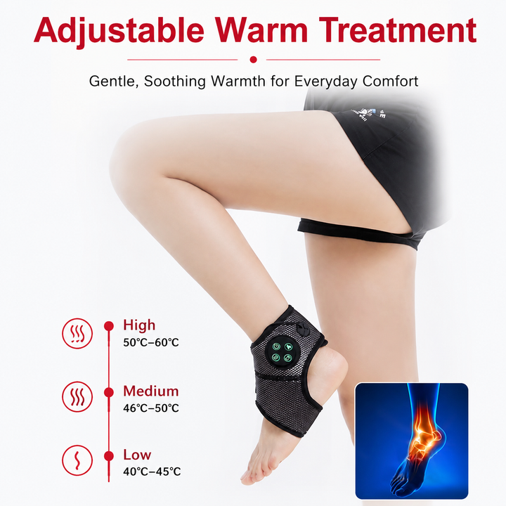 Premium Electric Ankle Foot Massager Air Compression Stimulation Adjustable Intensity USB Rechargeable Portable Foot Ankle Relaxation Device
