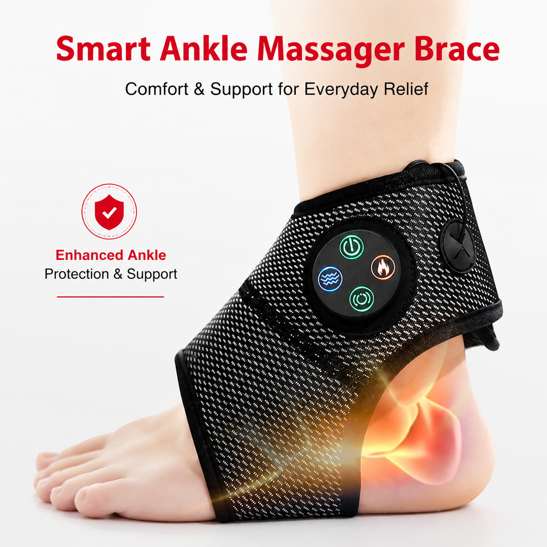 Premium Electric Ankle Foot Massager Air Compression Stimulation Adjustable Intensity USB Rechargeable Portable Foot Ankle Relaxation Device